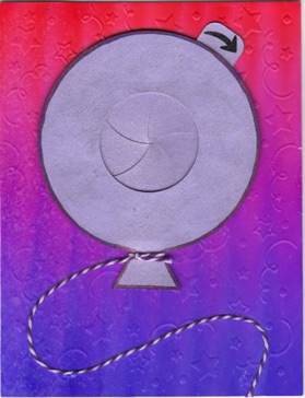 Iris Card - Balloon Happy Birthday (red to blue ombre) Closed
